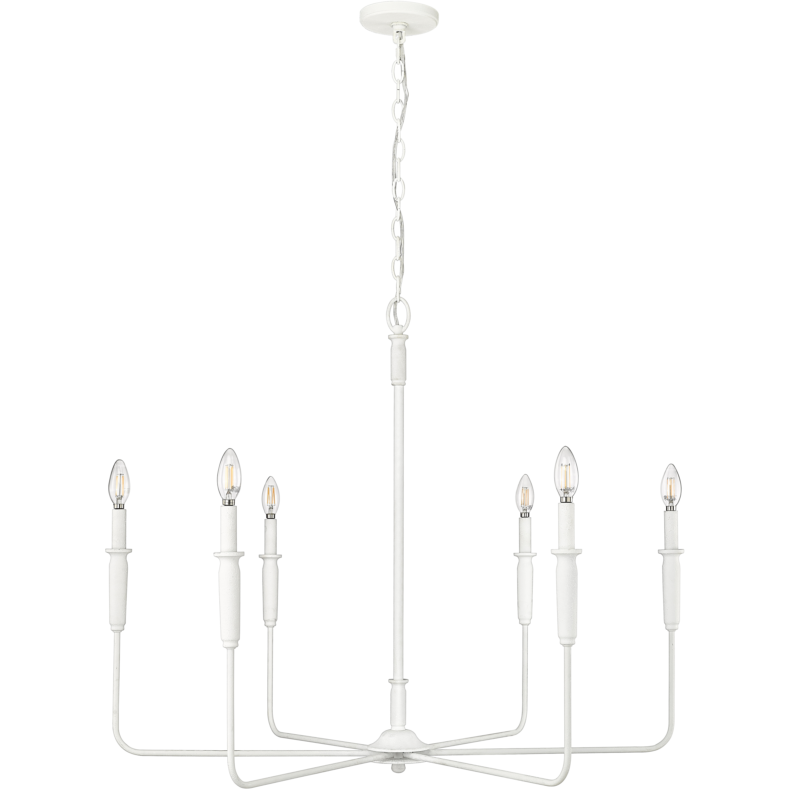 Savanne 6 Light 38 inch Textured White Chandelier Ceiling Light